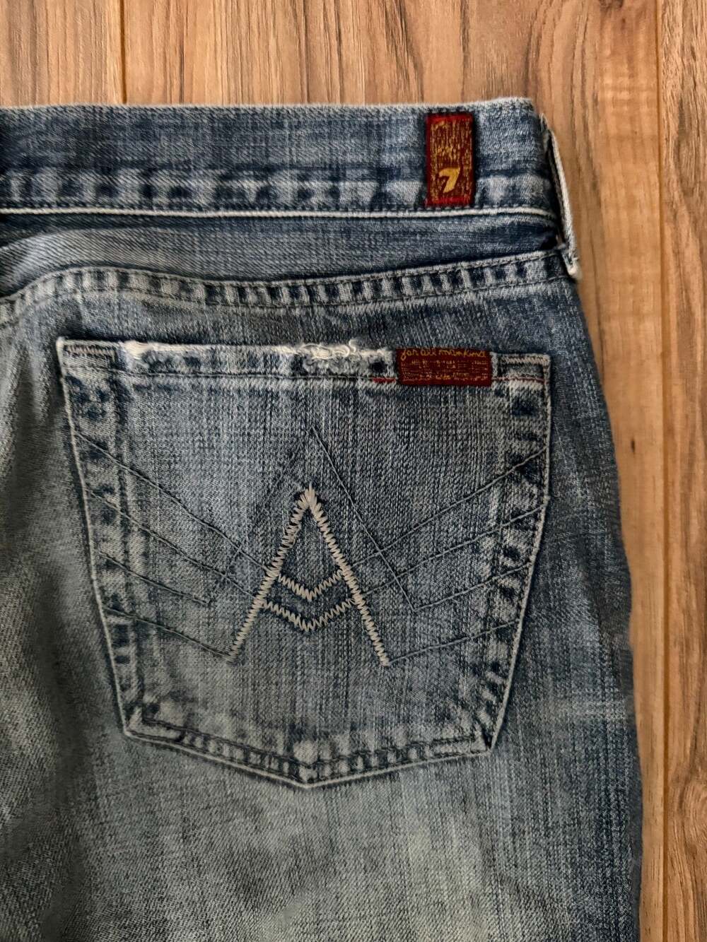 Seven For All Mankind A Pocket Flared Women’s Denim Blue Jeans Size 33 Y2K